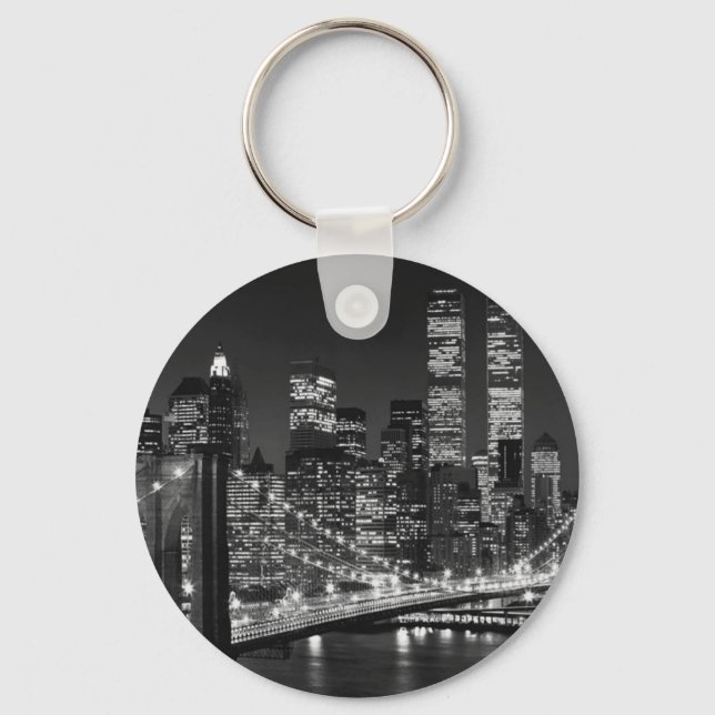 Black & White New York City Nyckelring (Framsida)