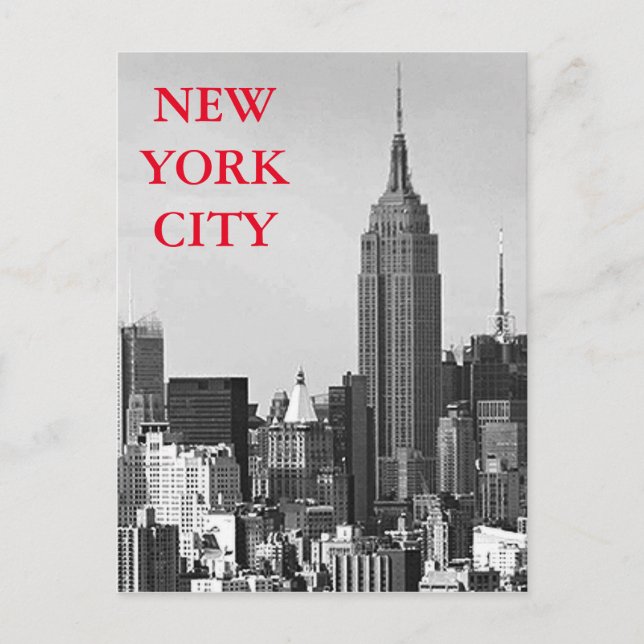 Black & White New York City Panorama Vykort (Framsida)