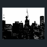 Black & White New York City Pop Art Poster<br><div class="desc">New York City Midtown Old Stil Image - Vintage New York Artworks</div>