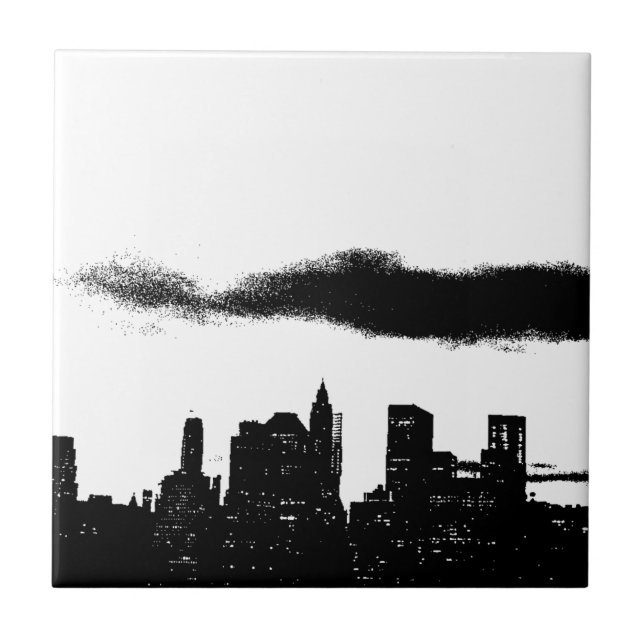 Black & White New York City Pop Art Stil Kakelplatta (Framsidan)