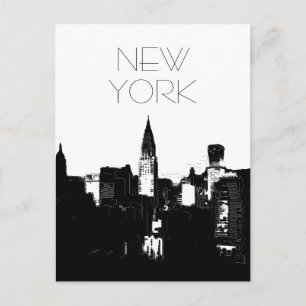 Black & White New York City Pop Art-vykort Vykort
