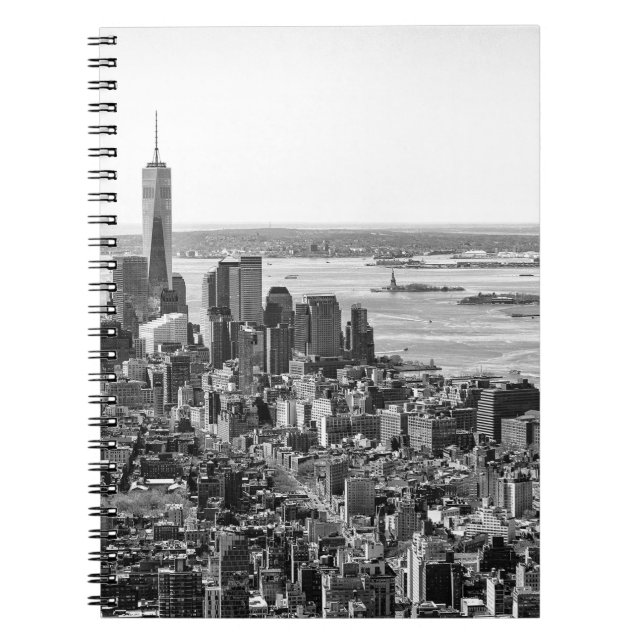 Black White New York City Skyline Anteckningsbok (Framsidan)