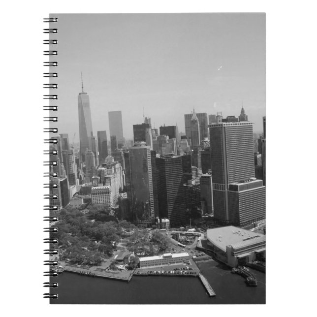 Black White New York City Skyline Anteckningsbok (Framsidan)