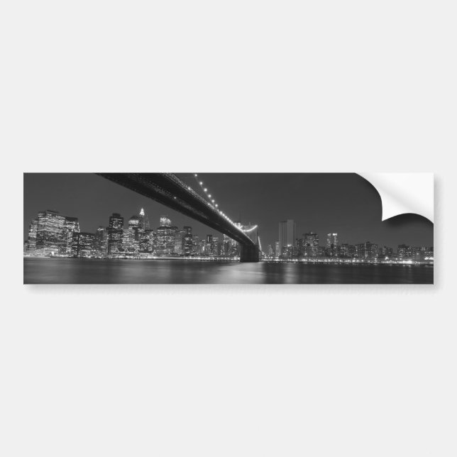 Black White New York City Skyline Bildekal (Framsidan)