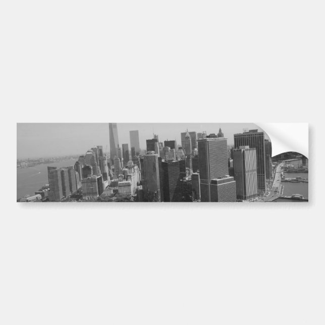 Black White New York City Skyline Bildekal (Framsidan)