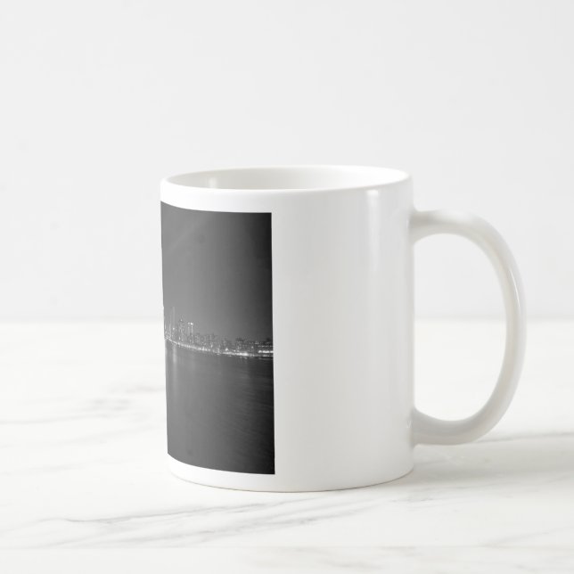 Black White New York City Skyline Kaffemugg (Höger)