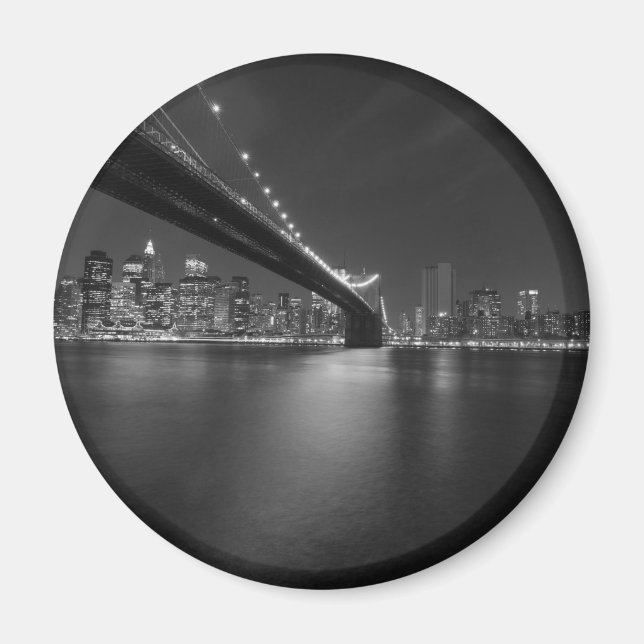 Black White New York City Skyline Magnet (Framsidan)