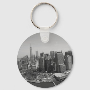 Black White New York City Skyline Nyckelring