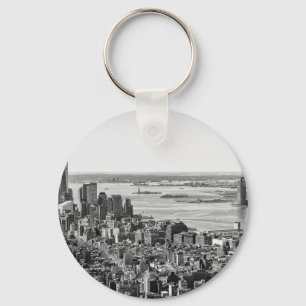 Black White New York City Skyline Nyckelring