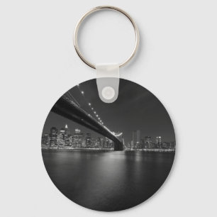 Black White New York City Skyline Nyckelring