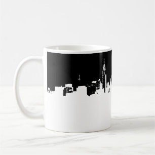 Black White New York City Skyline Pop Art Kaffemugg