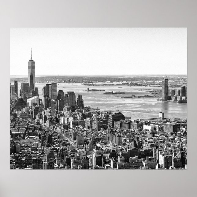 Black White New York City Skyline Poster (Framsidan)