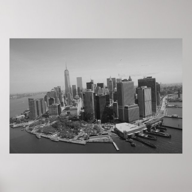 Black White New York City Skyline Poster (Framsidan)