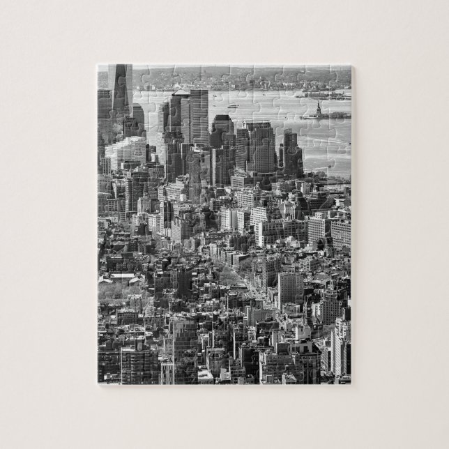 Black White New York City Skyline Pussel (Vertikal)
