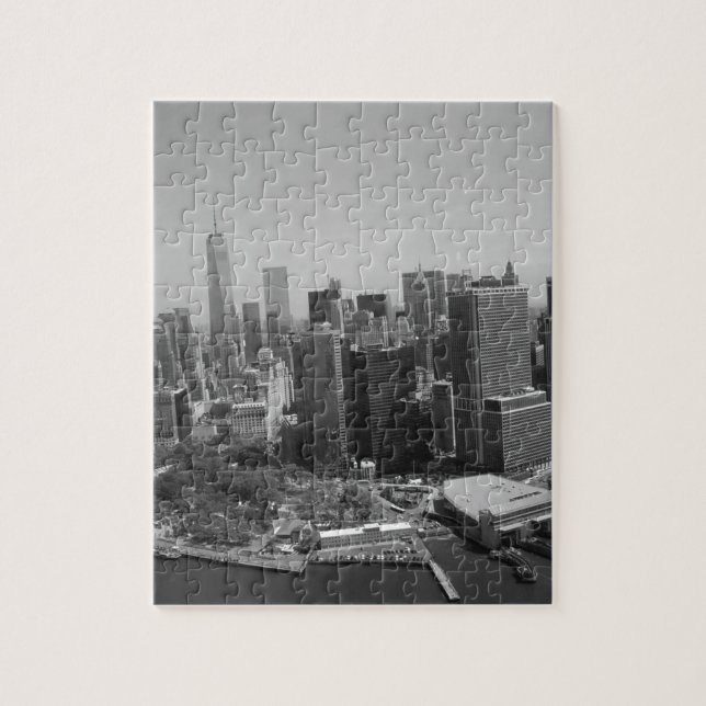Black White New York City Skyline Pussel (Vertikal)