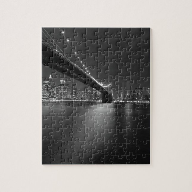 Black White New York City Skyline Pussel (Vertikal)