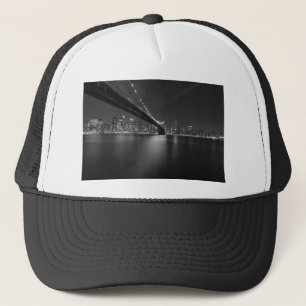 Black White New York City Skyline Truckerkeps