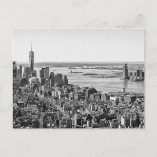Black White New York City Skyline Vykort