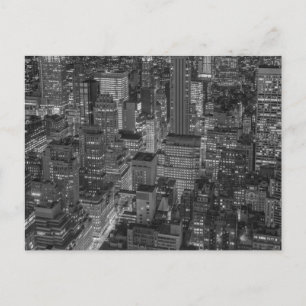 Black White New York City Skyline Vykort