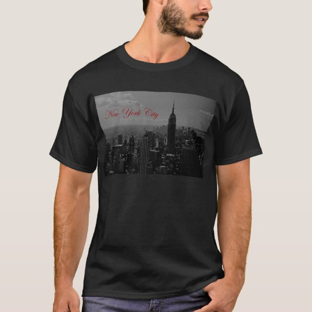 Black White New York City Tee Shirt (Framsida)