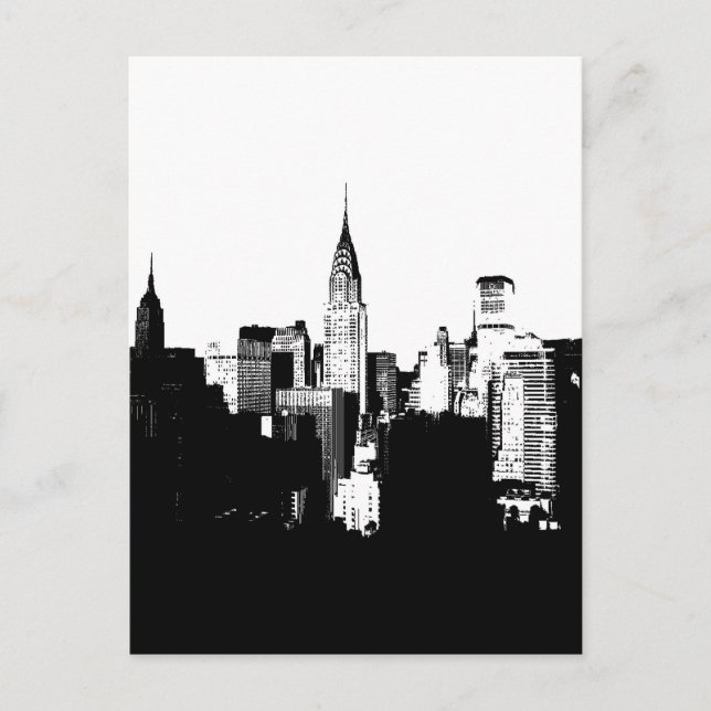 Black & White New York City Vykort (Framsida)