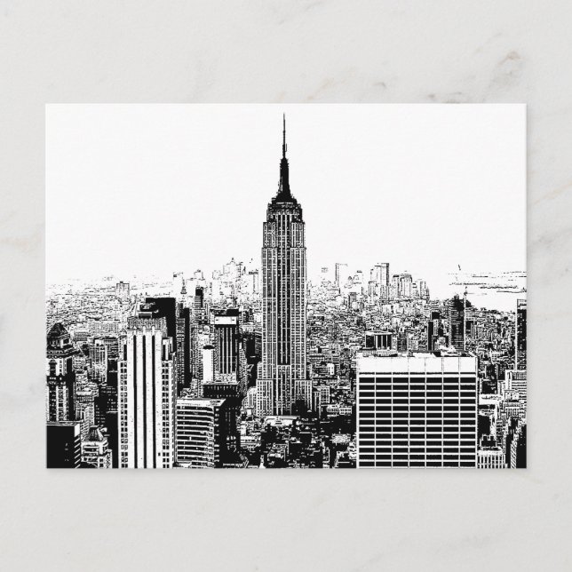 Black & White New York City Vykort (Framsida)