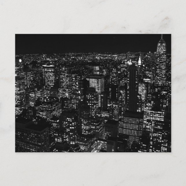 Black & White New York City Vykort (Framsida)