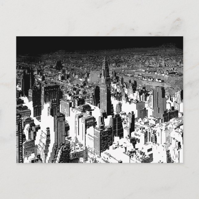Black & White New York City Vykort (Framsida)