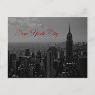 Black White New York City Vykort