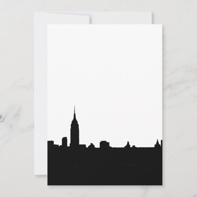 Black & White New York Silhouette-inbjudan Inbjudningar (Framsida)