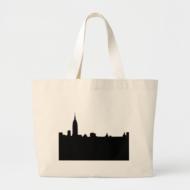Black & White New York Silhouette Jumbo Tygkasse (Framsidan)