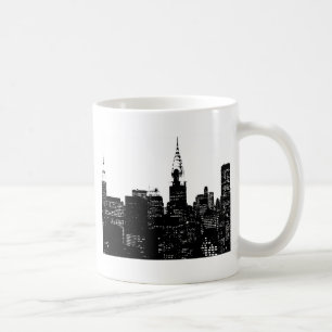 Black & White New York Silhouette Kaffemugg