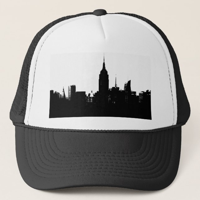 Black White New York Silhouette Keps (Framsida)