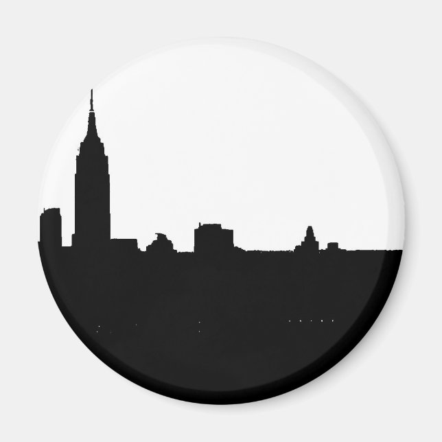 Black & White New York Silhouette Magnet (Framsidan)