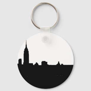 Black & White New York Silhouette Nyckelring