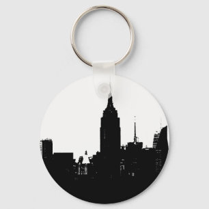 Black White New York Silhouette Nyckelring