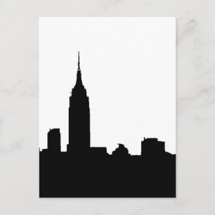 Black & White New York Silhouette-postkort Vykort