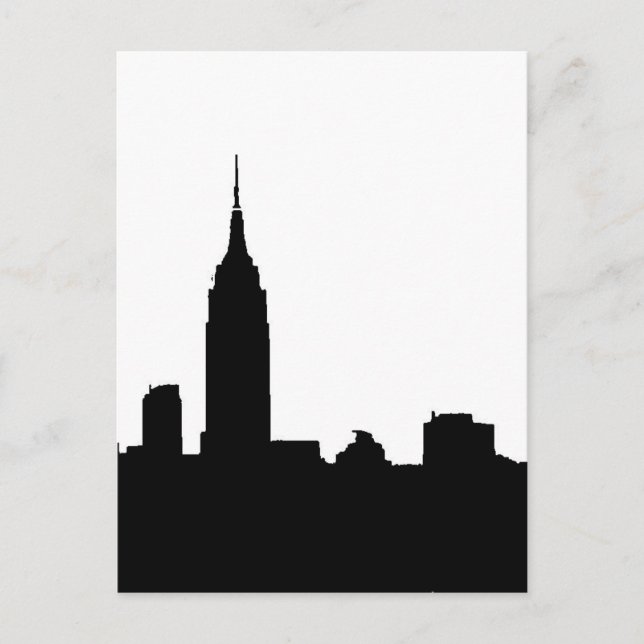 Black & White New York Silhouette-postkort Vykort (Framsida)