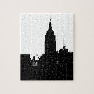 Black White New York Silhouette Pussel