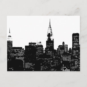 Black & White New York Silhouette Vykort