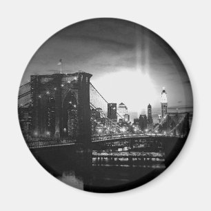 Black & White New York Skyline Magnet