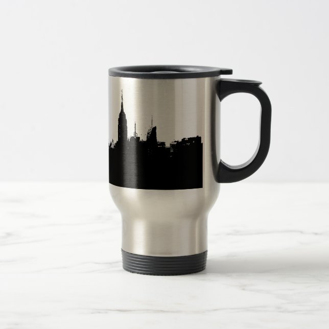 Black White New York Skyline Silhouette Resemugg (Höger)