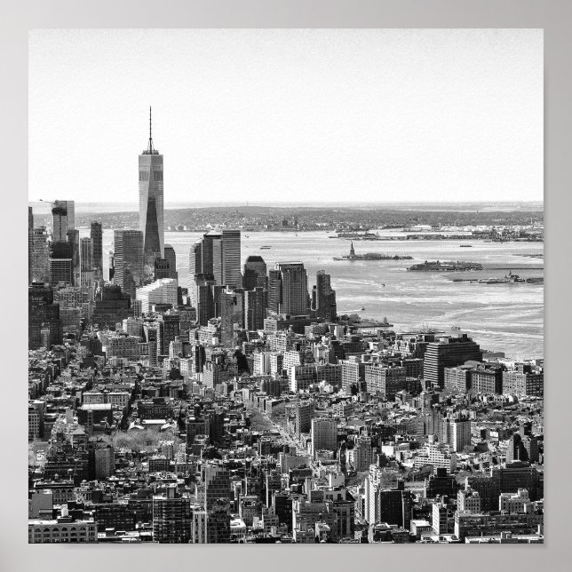 Black White New York Skyline Travel Photograpy Poster (Framsidan)