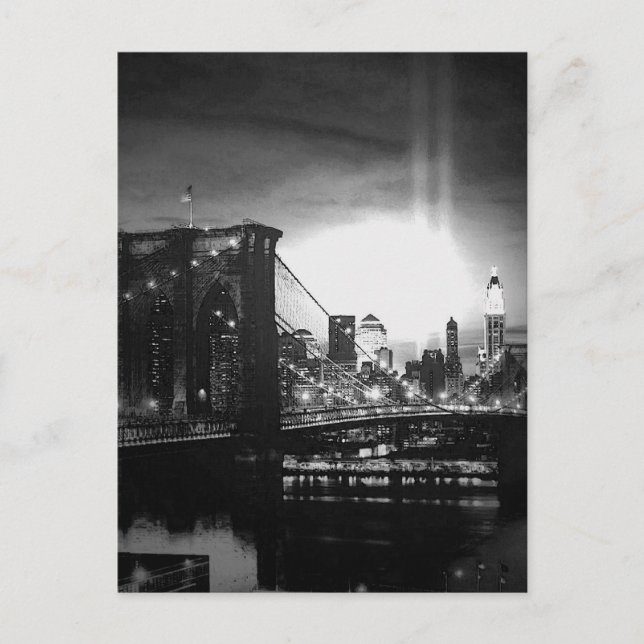 Black & White New York Skyline Vykort (Framsida)