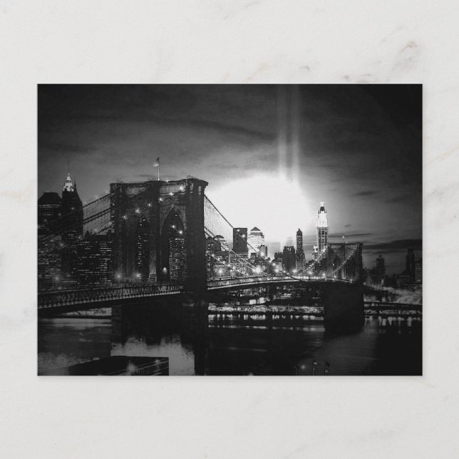 Black & White New York Skyline Vykort (Framsida)