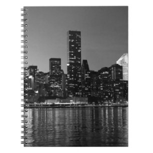 Black White New York Skyscapers Silhouette Anteckningsbok
