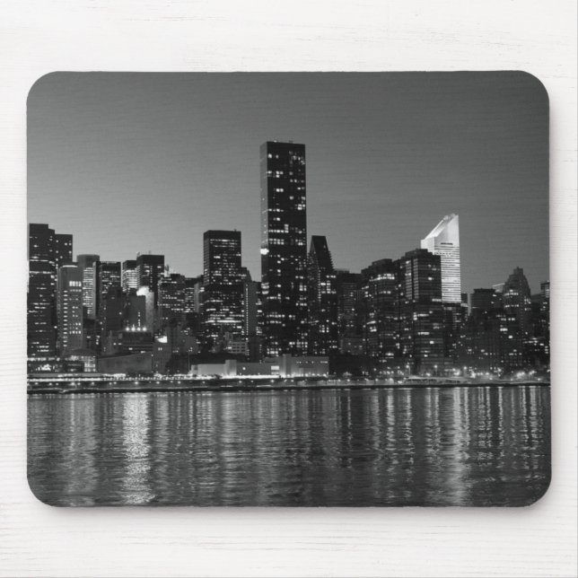 Black White New York Skyscapers Silhouette Musmatta (Framsidan)