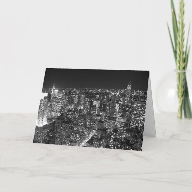 Black & White New York-Skyscraper Kort (Framsida)