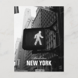Black White New York Street Walk-skylt Vykort