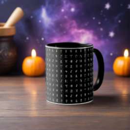 Black & White Nordic Rune Ceramic Mugg